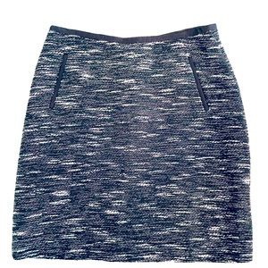 Talbots Black & White Tweed Pencil Skirt